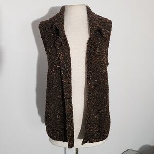 Christopher & Banks Brown Tweed Vest